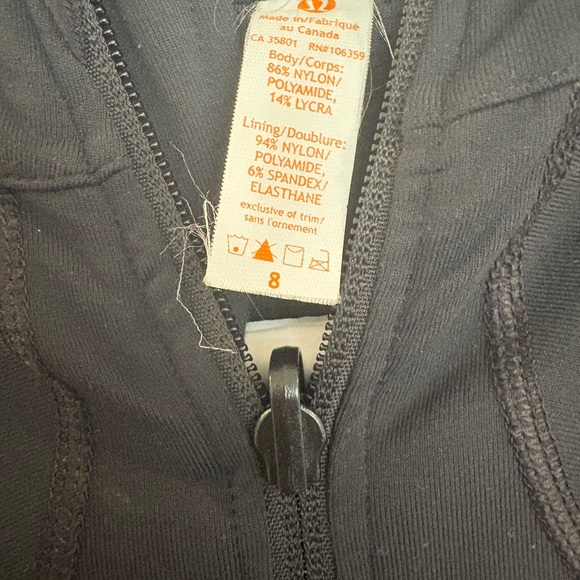 Lululemon Athletica Black Jacket size 8 - Picture 2 of 4